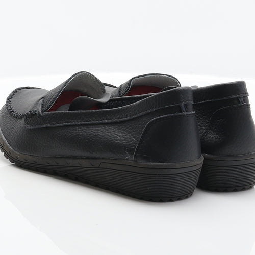 Clifford James Womens Black Leather Loafer Casual UK 8 41