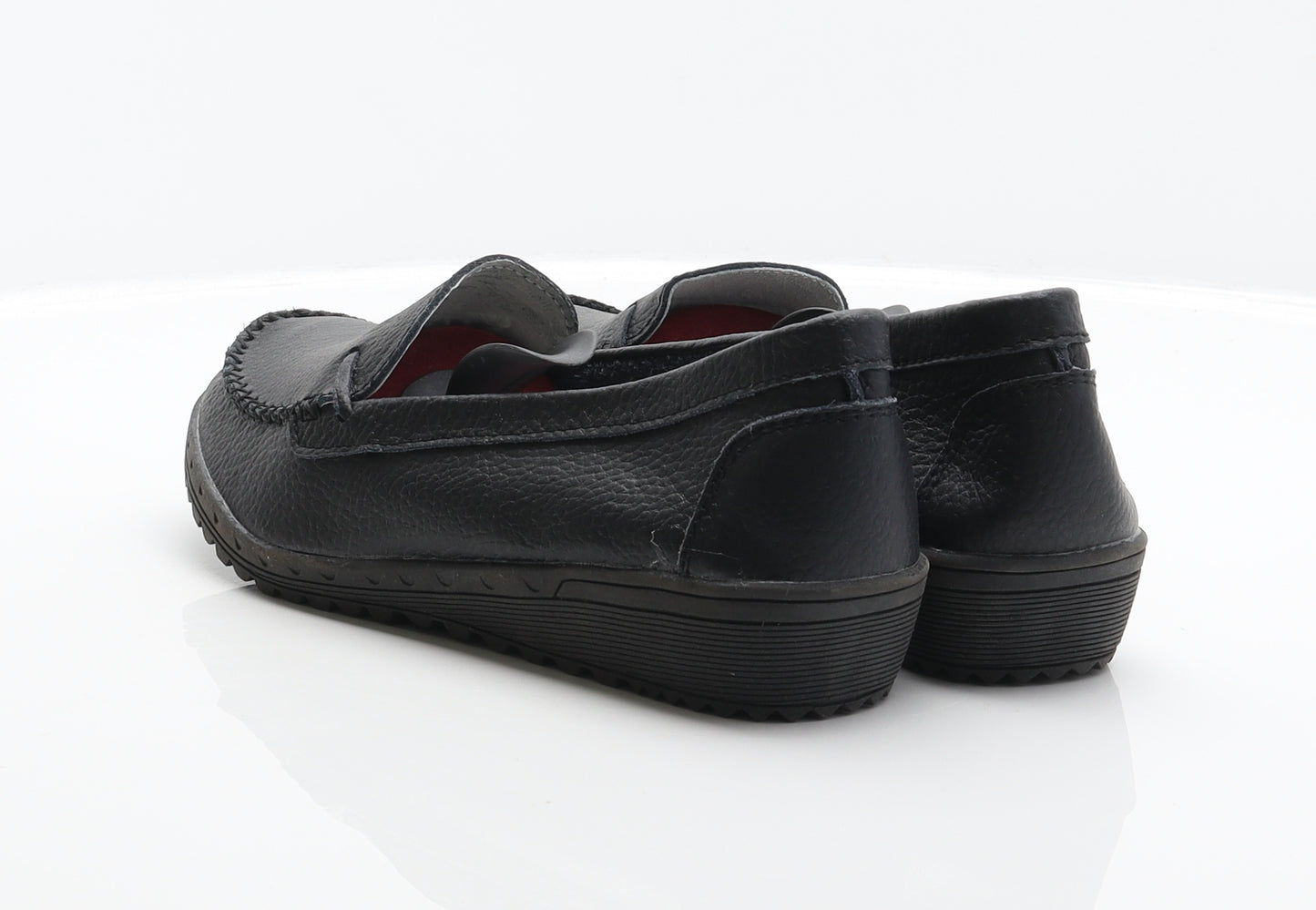 Clifford James Womens Black Leather Loafer Casual UK 8 41