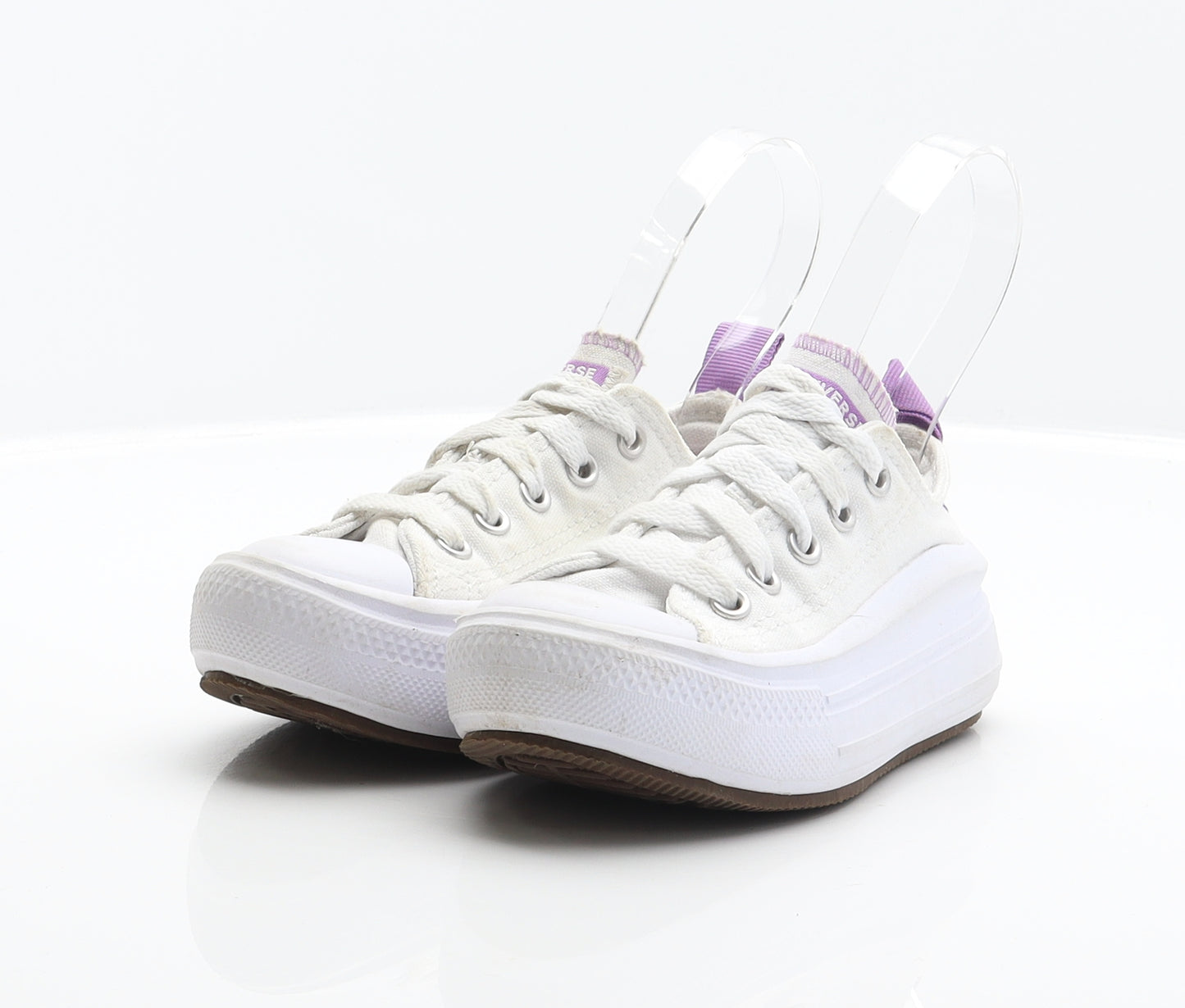 Converse Girls White Fabric Trainer UK 10 27