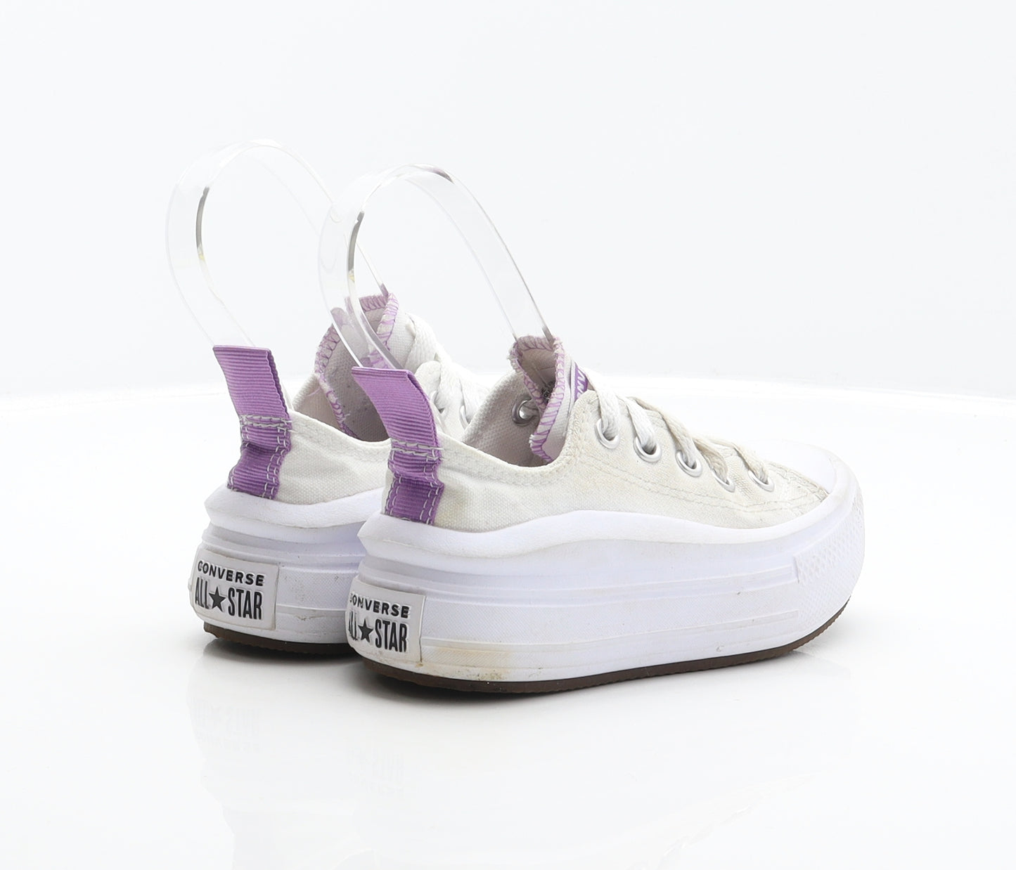 Converse Girls White Fabric Trainer UK 10 27