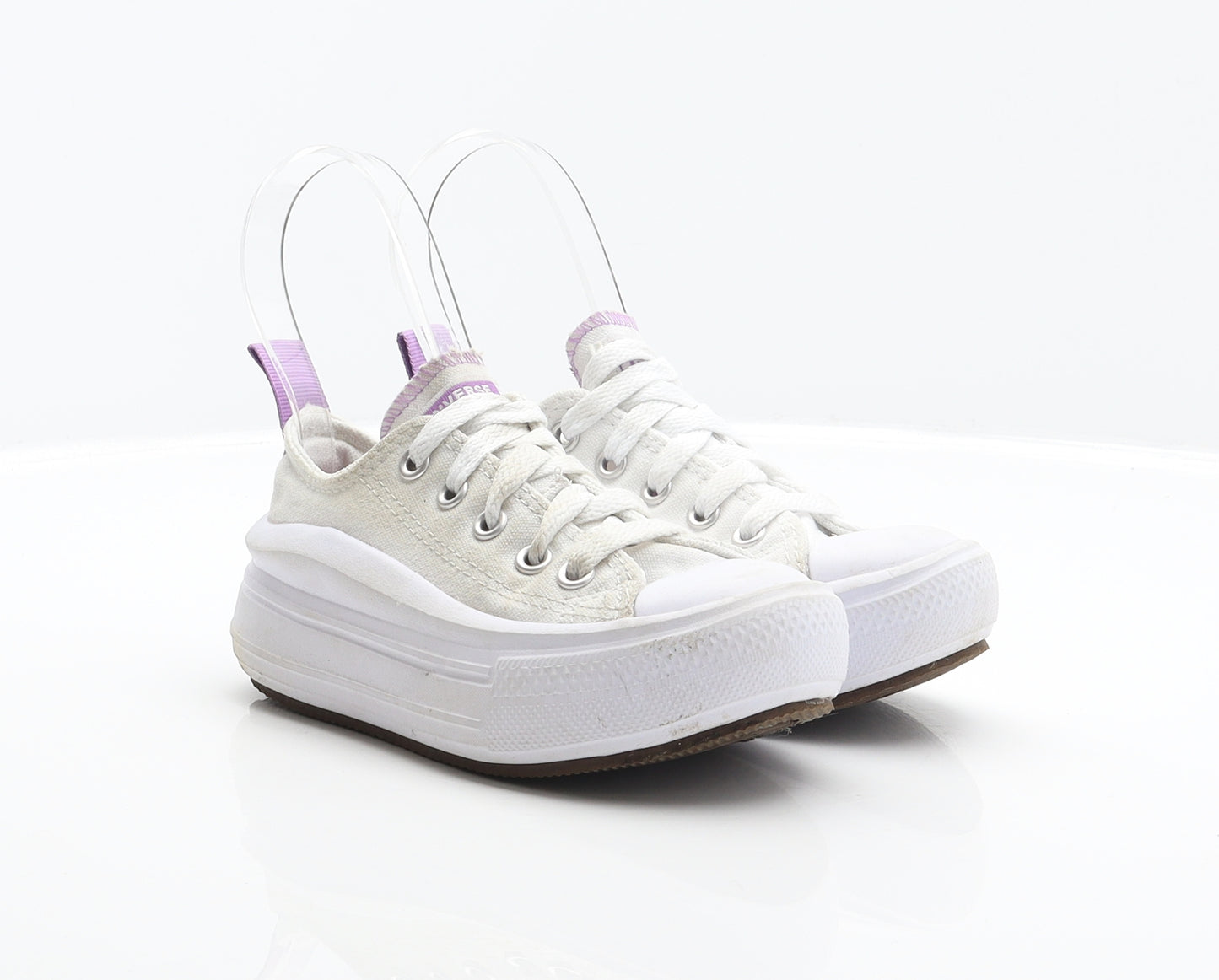 Converse Girls White Fabric Trainer UK 10 27