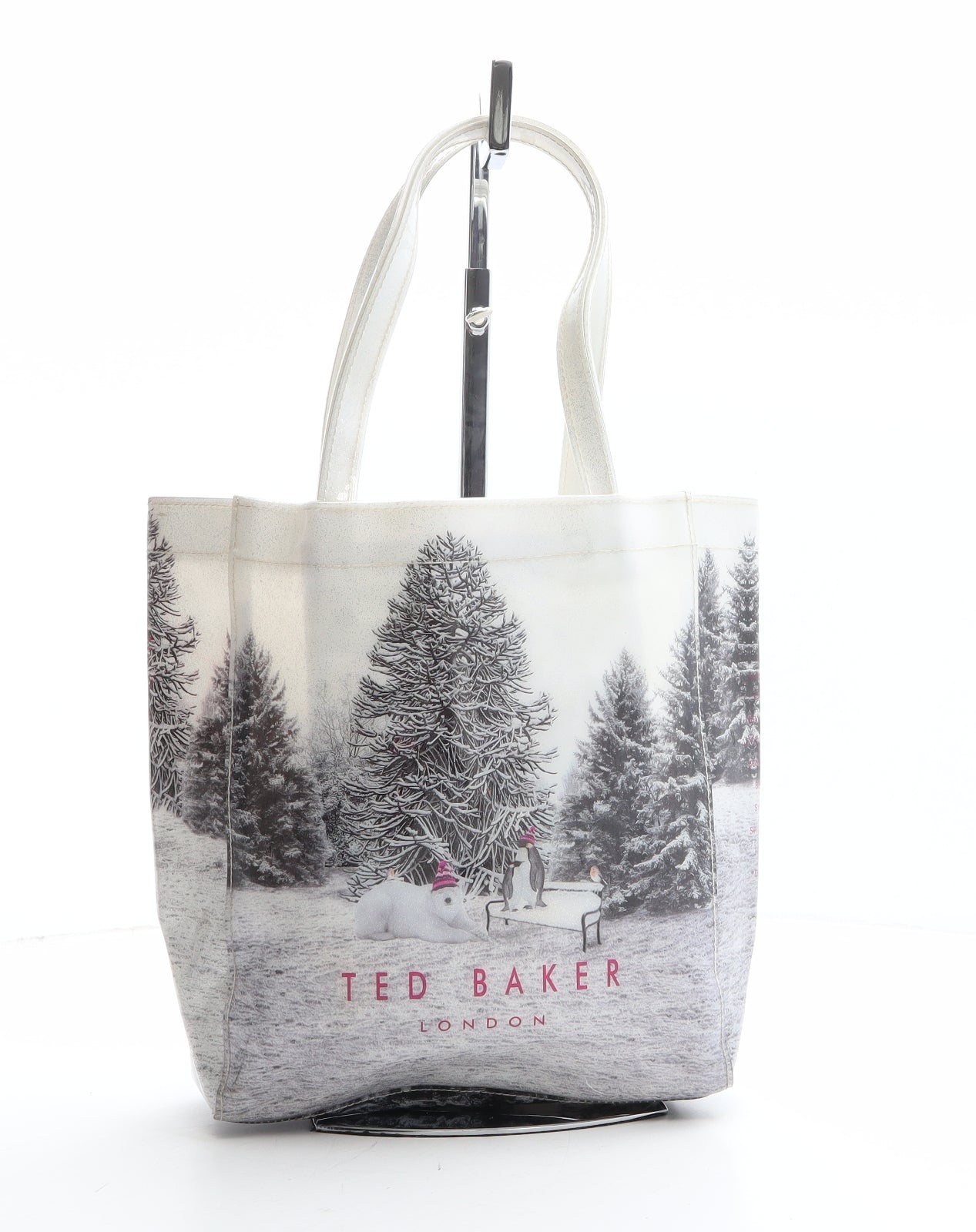 Ted Baker Womens Ivory Geometric Rubber Shoulder Bag Size Medium - Winter Print