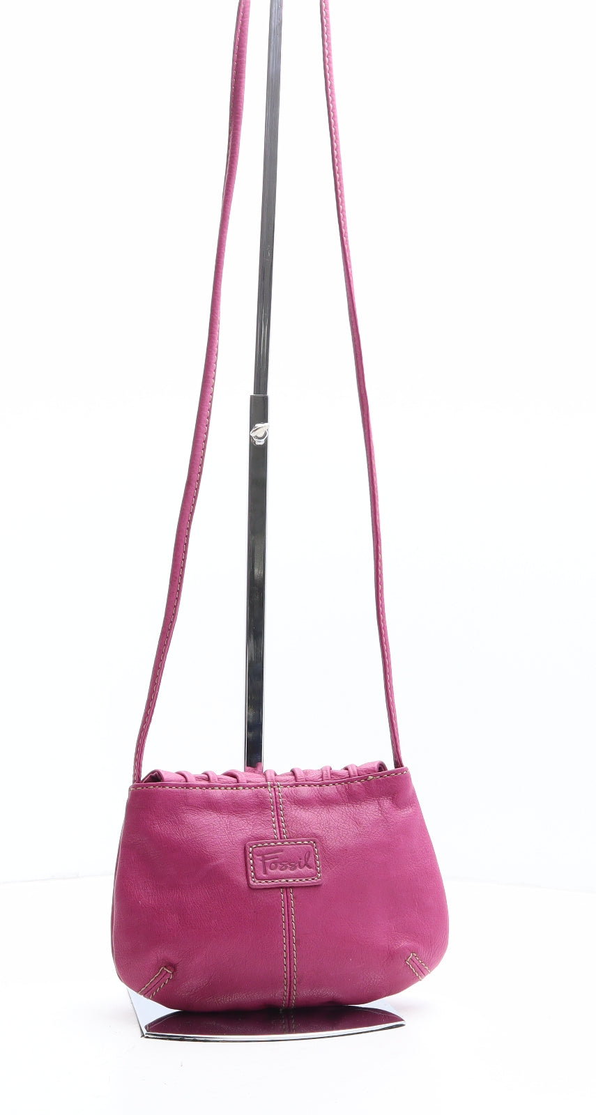 Fossil Womens Pink Leather Saddle Bag Size Mini