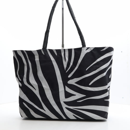 Preworn Womens Zebra Geometric Polyester Shoulder Bag Size Extra Large - Beach bag