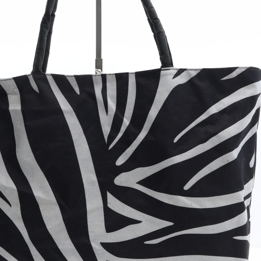 Preworn Womens Zebra Geometric Polyester Shoulder Bag Size Extra Large - Beach bag