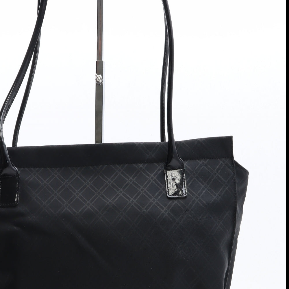 United Colors of Benetton Womens Black Geometric Nylon Shoulder Bag Size Large