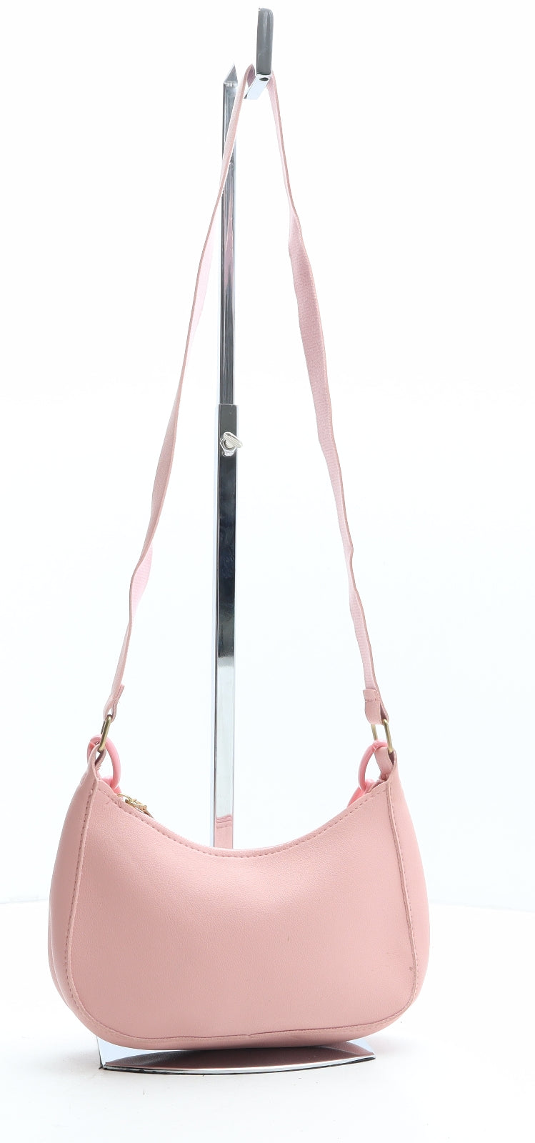 Preworn Womens Pink Polyethylene Shoulder Bag Size Mini