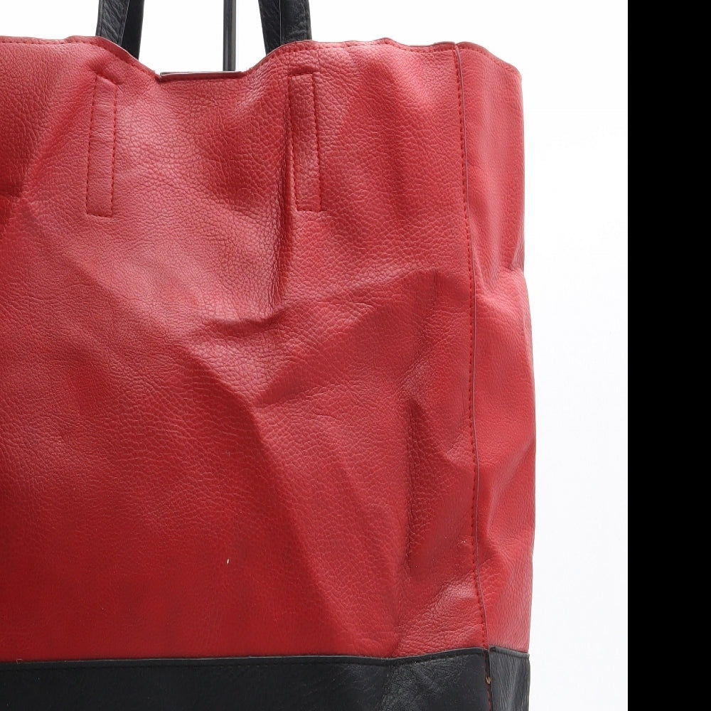 Atmosphere Womens Red Colorblock Polyethylene Shoulder Bag Size Extra Large