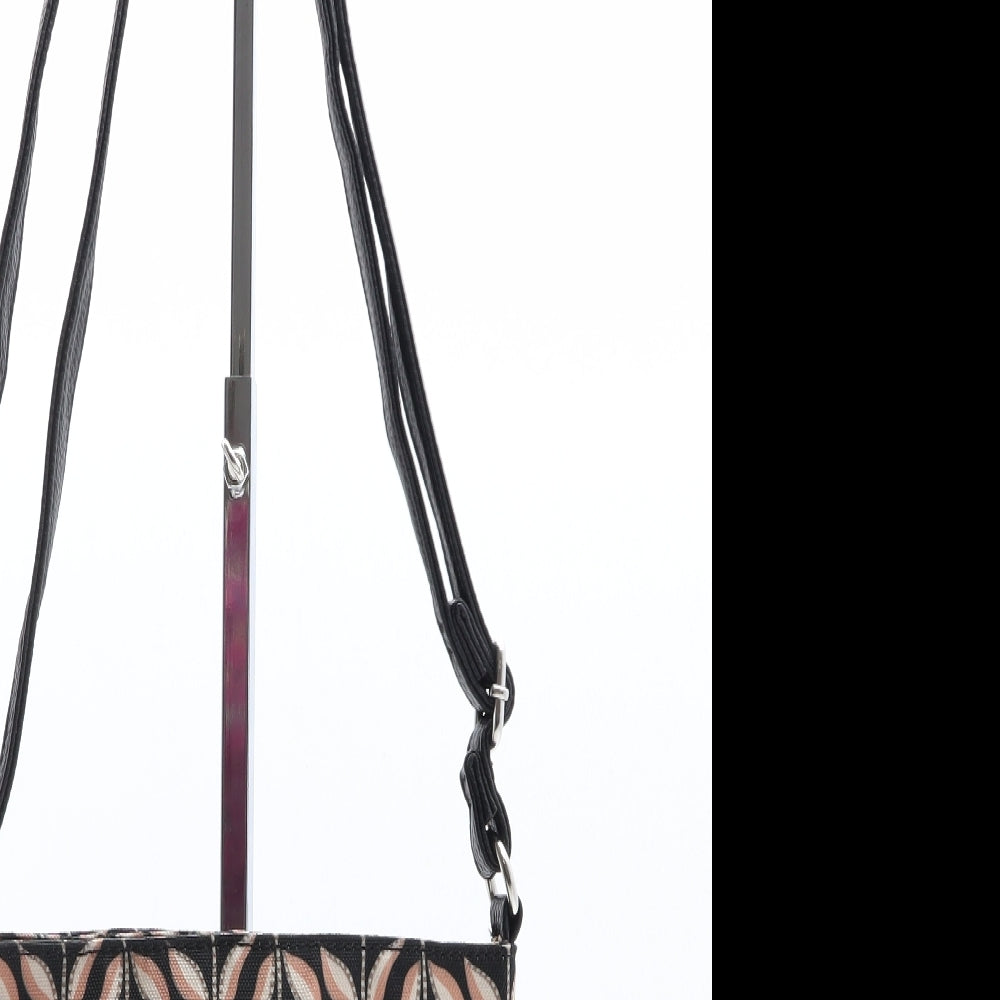 Preworn Womens Black Floral Polyester Crossbody Size Small