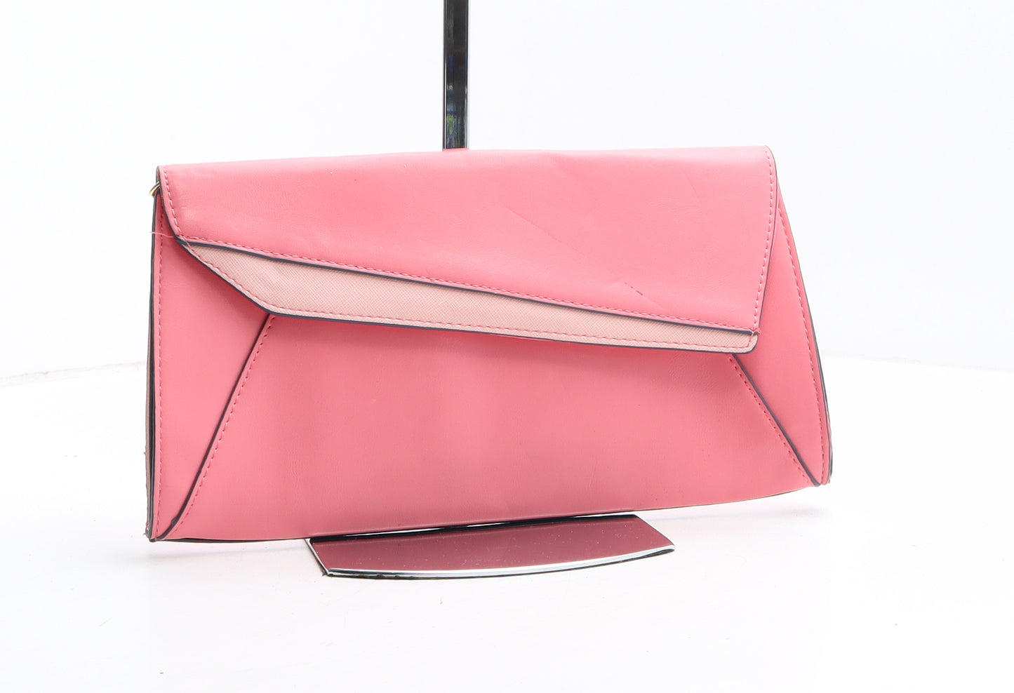 Accessorize Womens Pink Polyethylene Clutch Size Small
