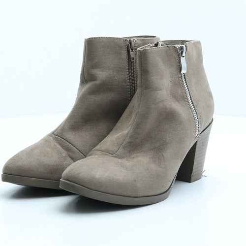 Primark Womens Brown Suede Bootie Boot UK 6 39