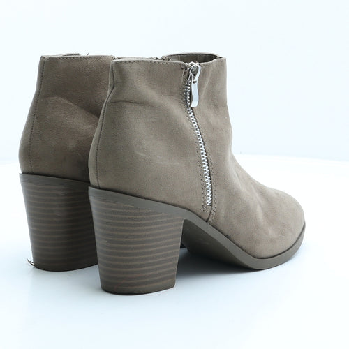 Primark Womens Brown Suede Bootie Boot UK 6 39