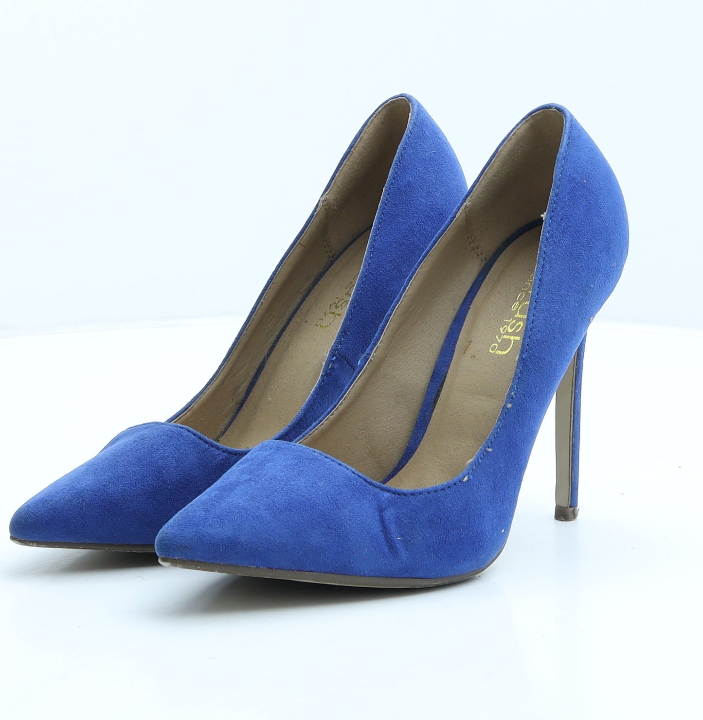 Krush Womens Blue Suede Court Heel UK 5