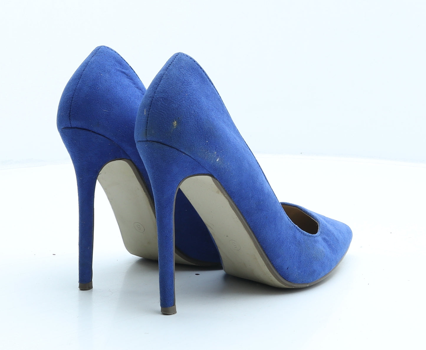 Krush Womens Blue Suede Court Heel UK 5