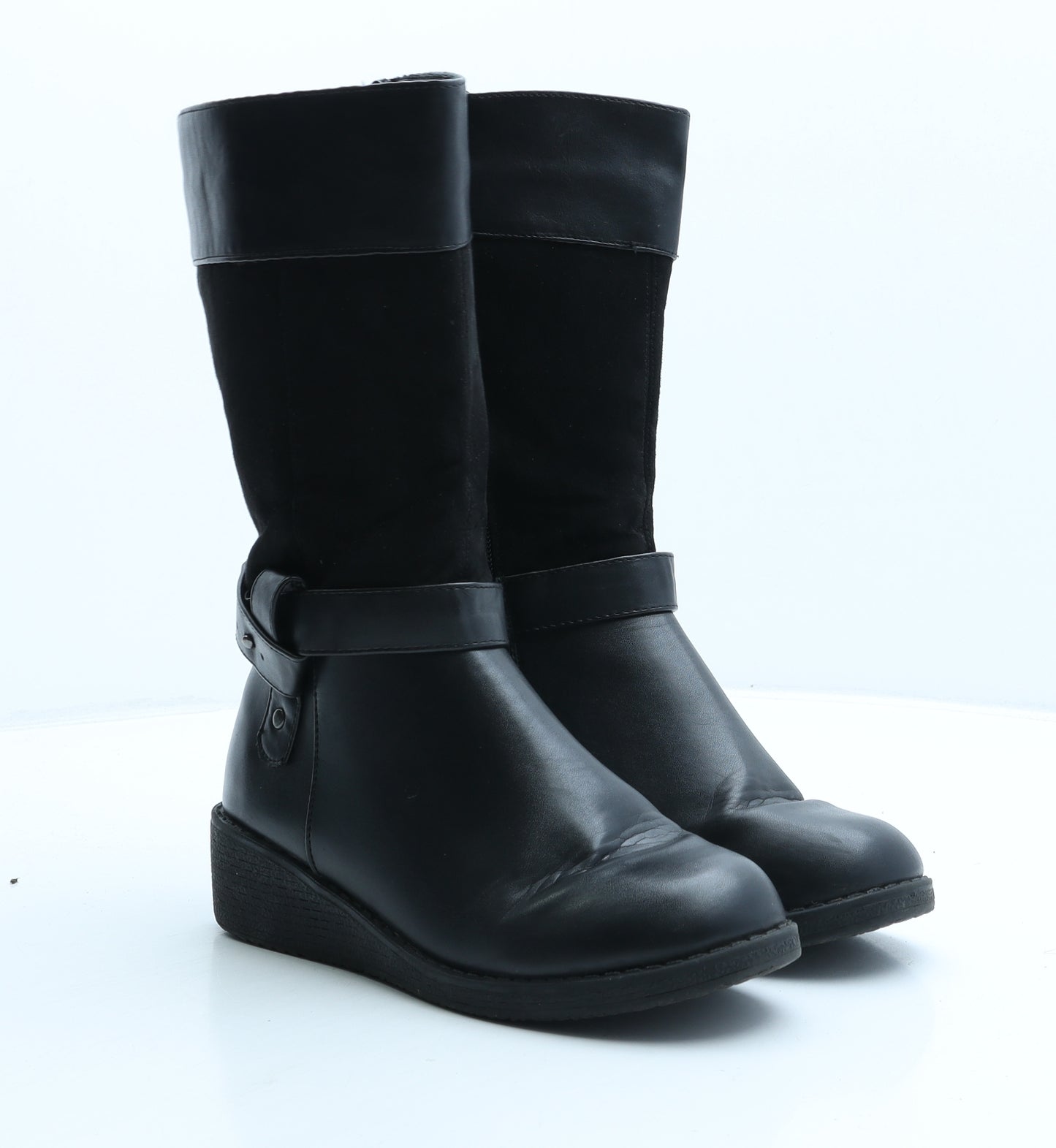 Marks and Spencer Girls Black Polyester Biker Boot UK 3