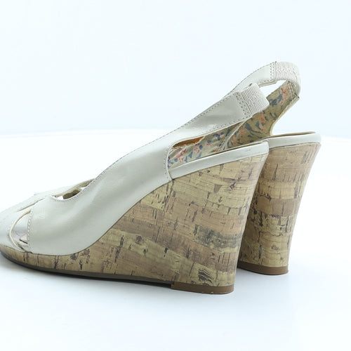 George Womens Beige Polyester Slingback Heel UK 4 37