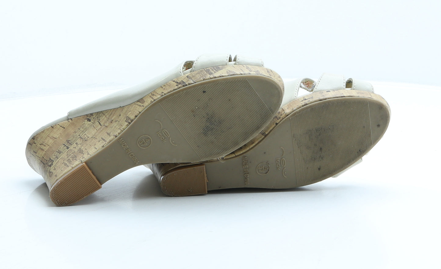 George Womens Beige Polyester Slingback Heel UK 4 37