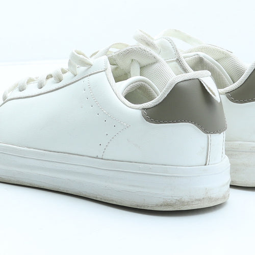 Primark Mens White Polyester Trainer UK 7 40