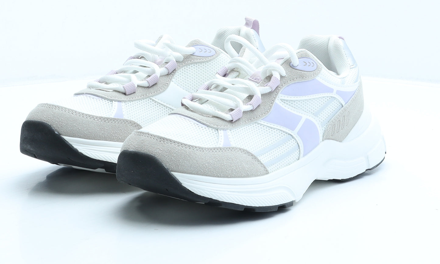 Primark Womens White Colourblock Fabric Trainer UK 6 39