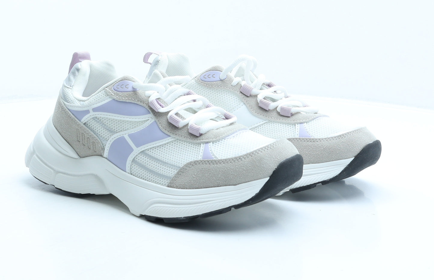 Primark Womens White Colourblock Fabric Trainer UK 6 39