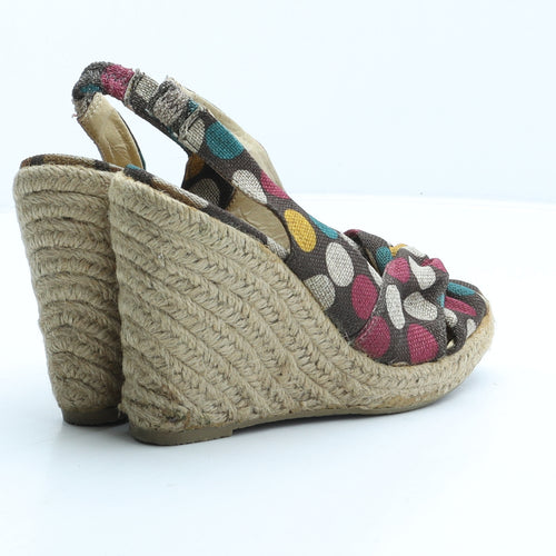 Mustang Womens Multicoloured Polka Dot Fabric Espadrille Heel UK 3 36