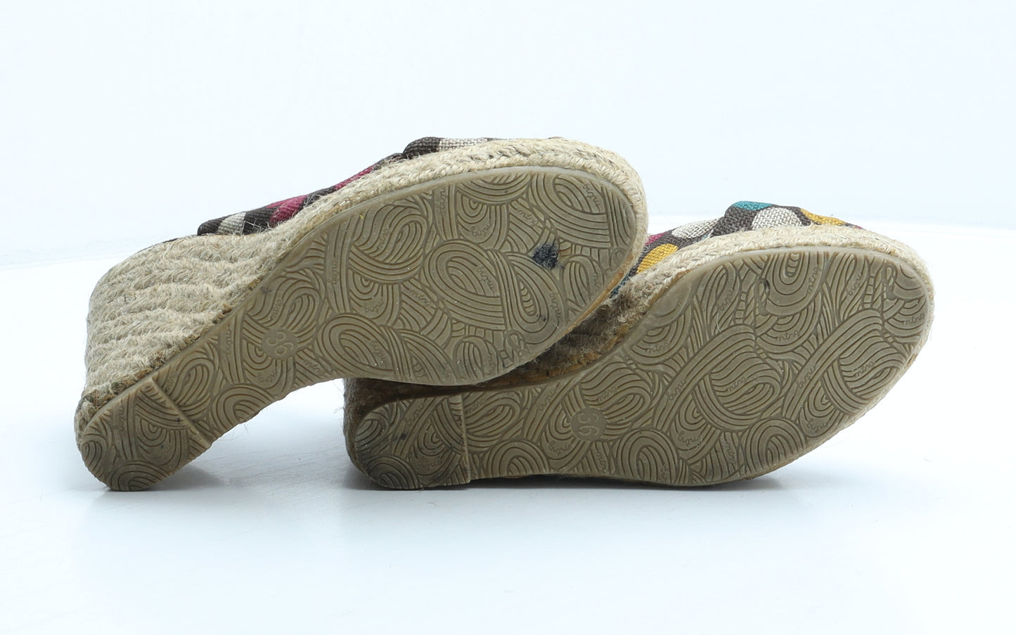 Mustang Womens Multicoloured Polka Dot Fabric Espadrille Heel UK 3 36