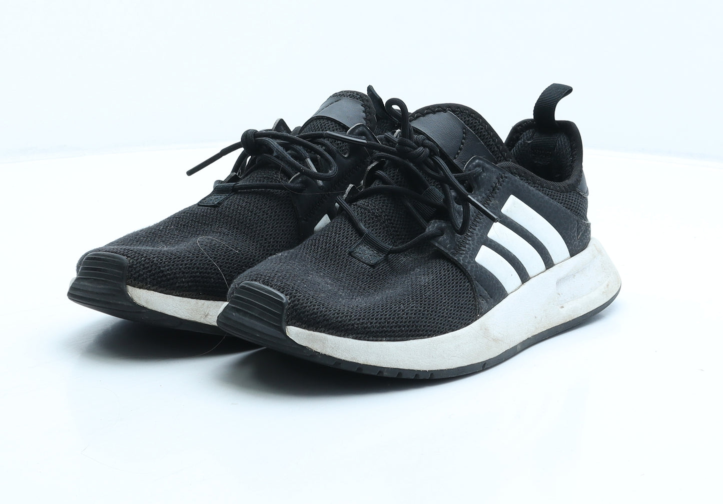 adidas Boys Black Fabric Trainer UK 3 35.5
