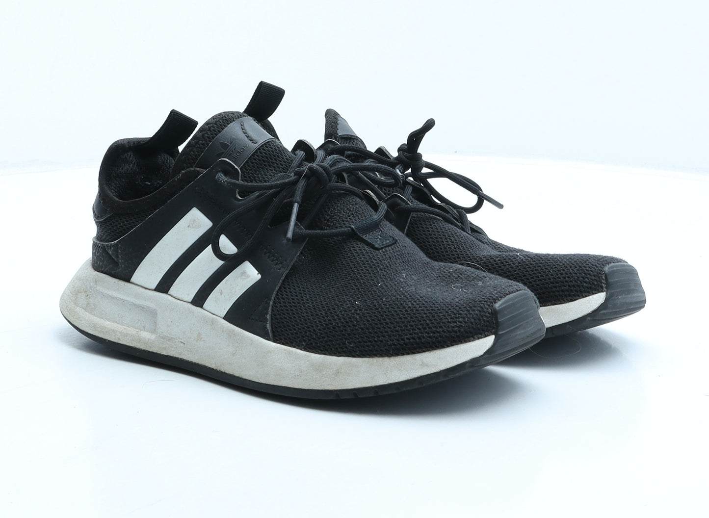 adidas Boys Black Fabric Trainer UK 3 35.5