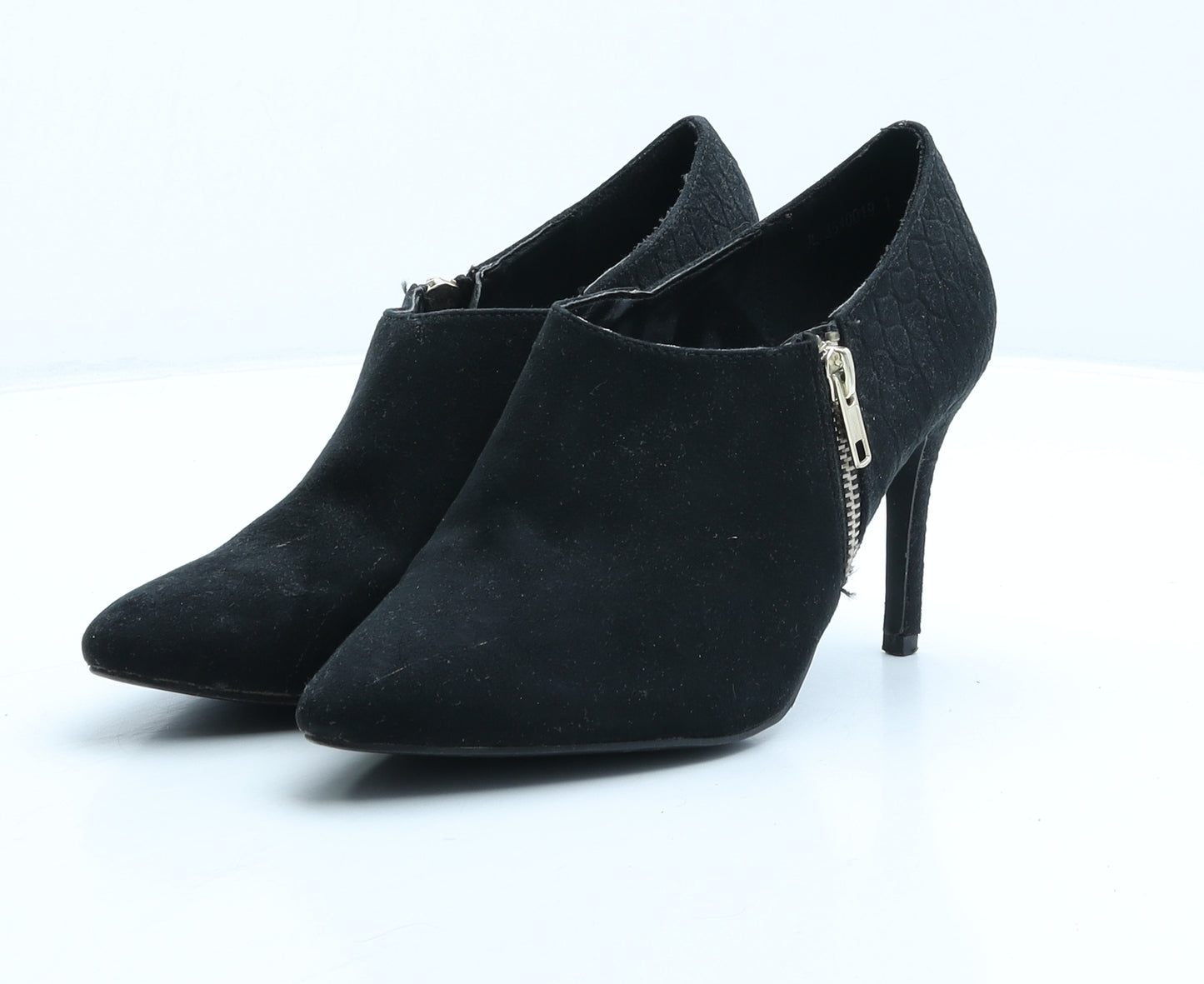 New Look Womens Black Suede Bootie Boot UK 4 37