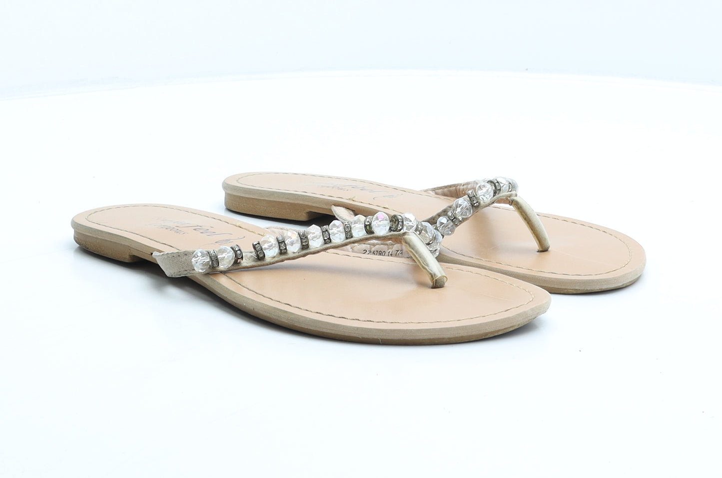 New Look Womens Beige Suede Thong Sandal UK 7 40