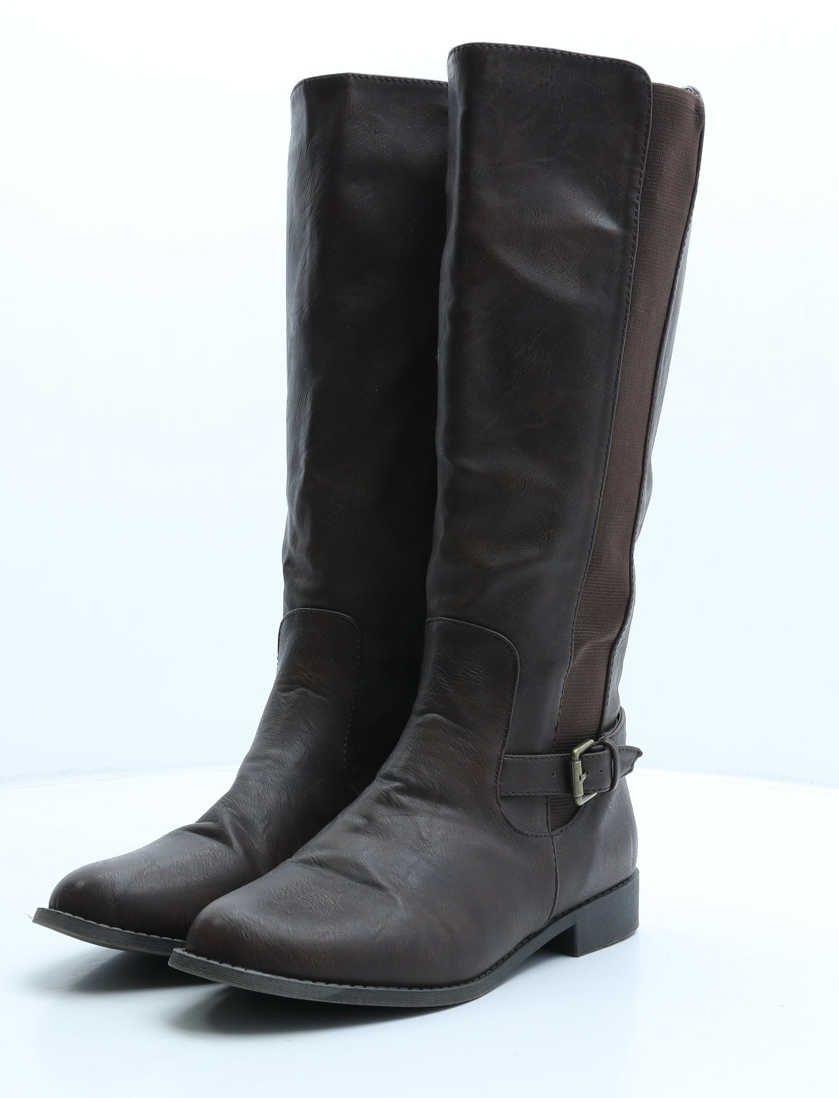 Dorothy Perkins Womens Brown Polyester Biker Boot UK 7