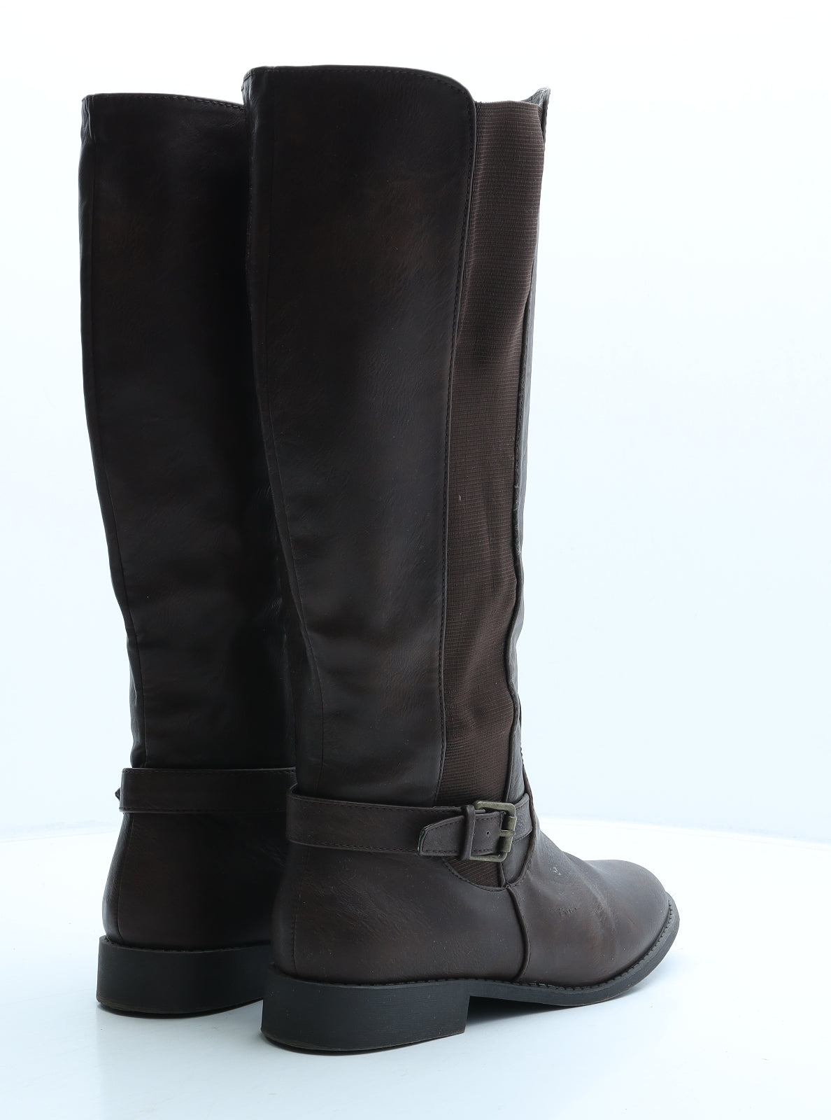 Dorothy Perkins Womens Brown Polyester Biker Boot UK 7