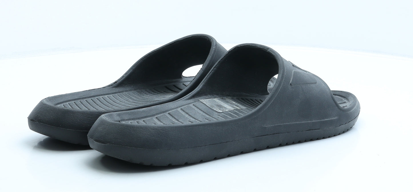 Preworn Mens Black Rubber Slider Sandal UK 12 46
