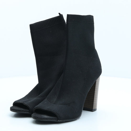 Primark Womens Black Fabric Sock Boot UK 3 36