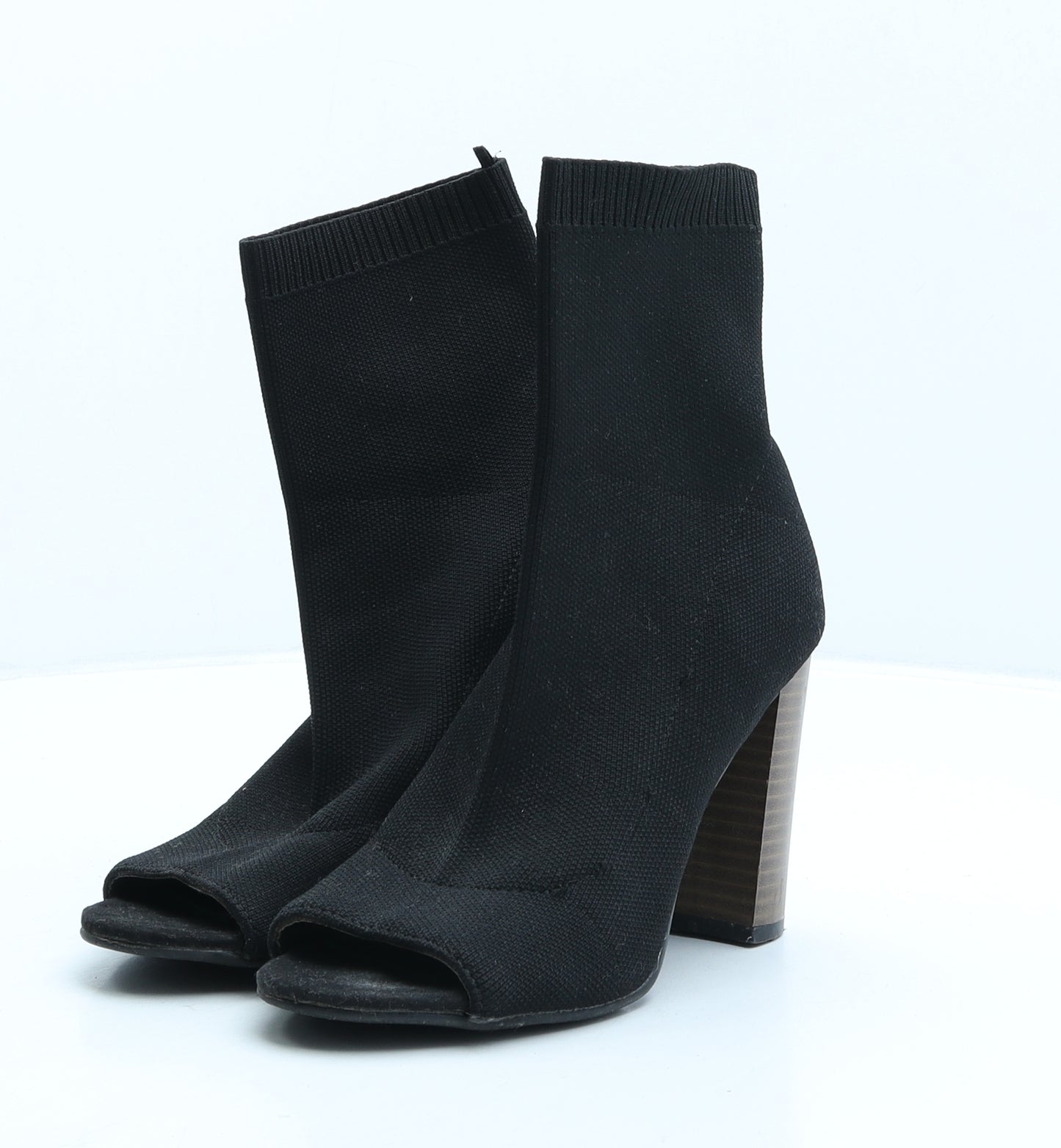 Primark Womens Black Fabric Sock Boot UK 3 36