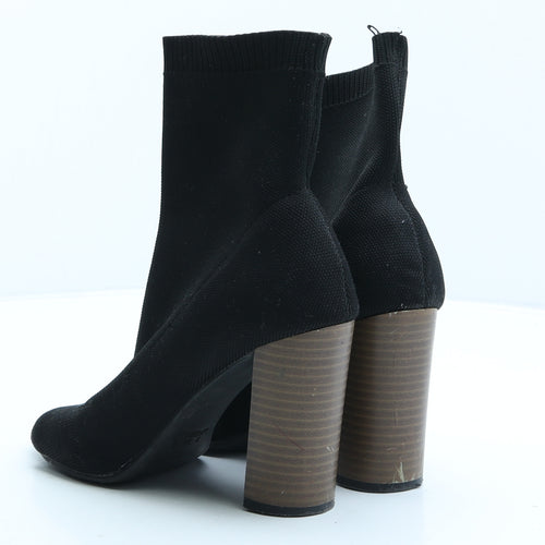 Primark Womens Black Fabric Sock Boot UK 3 36