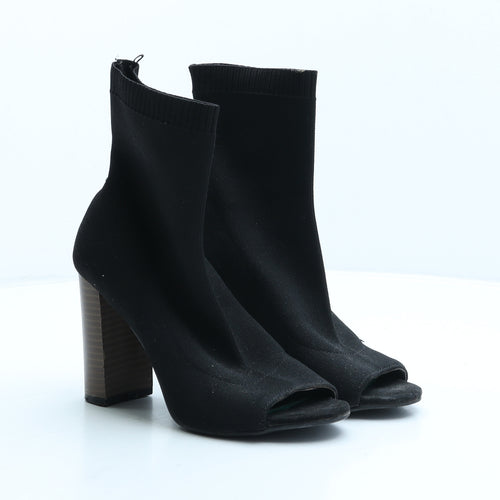 Primark Womens Black Fabric Sock Boot UK 3 36