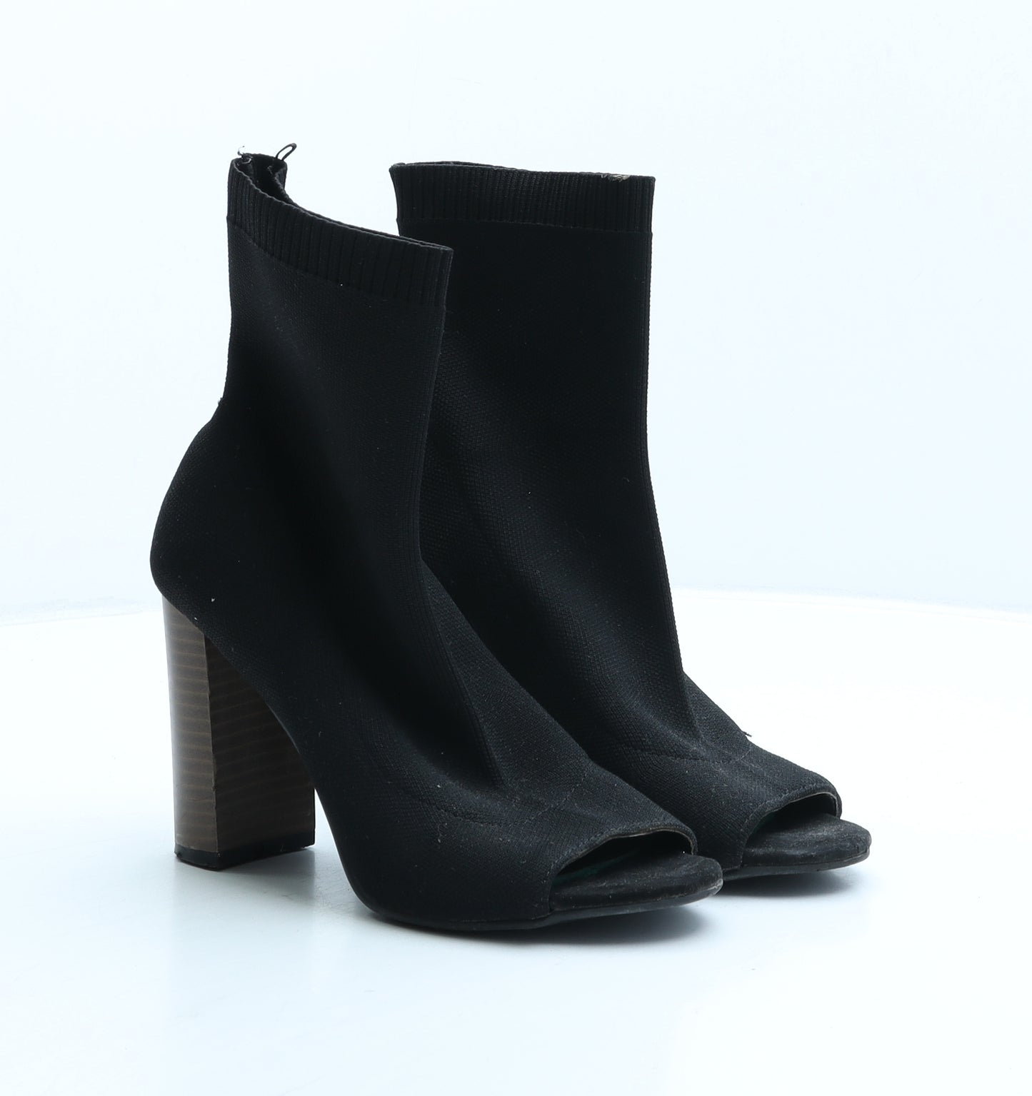 Primark Womens Black Fabric Sock Boot UK 3 36