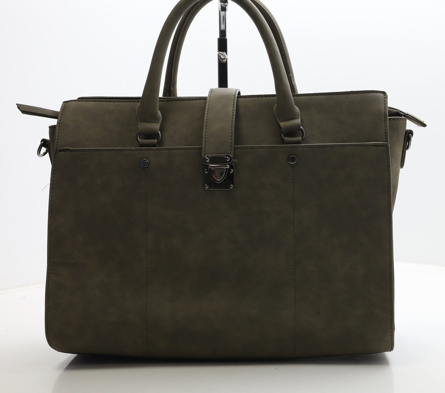 Primark Womens Khaki Polyurethane Top Handle Bag Size Large