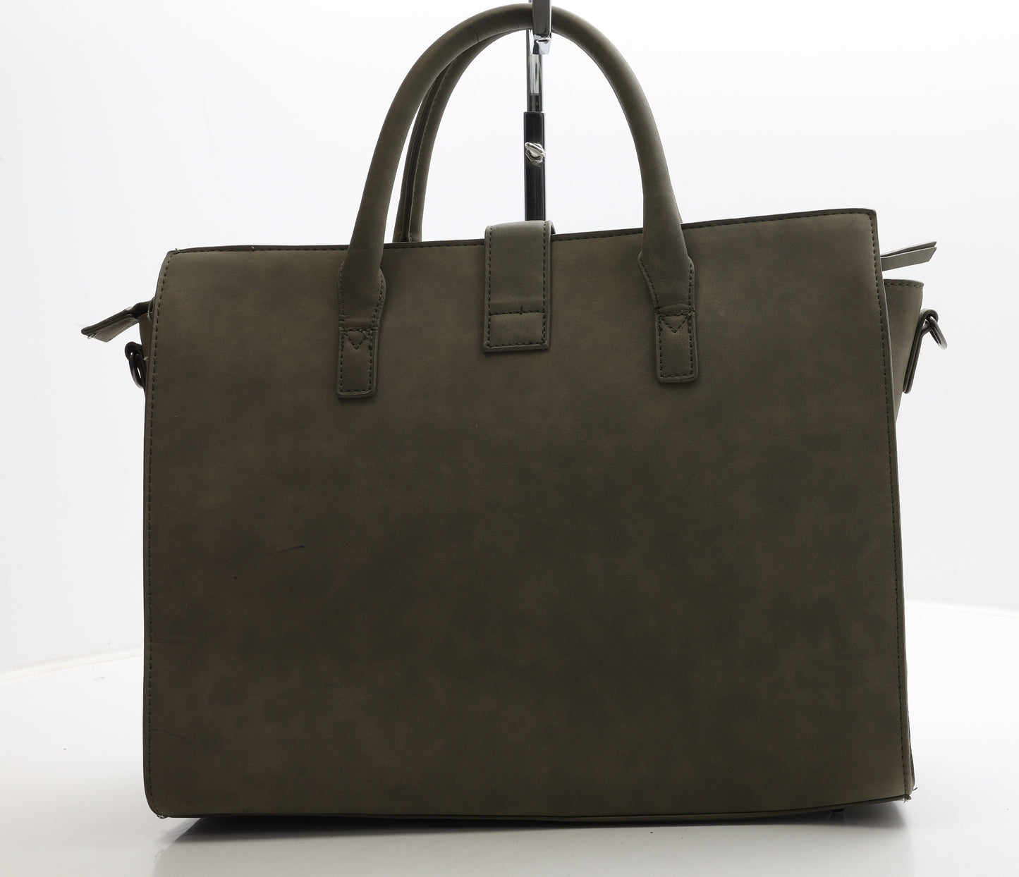 Primark Womens Khaki Polyurethane Top Handle Bag Size Large