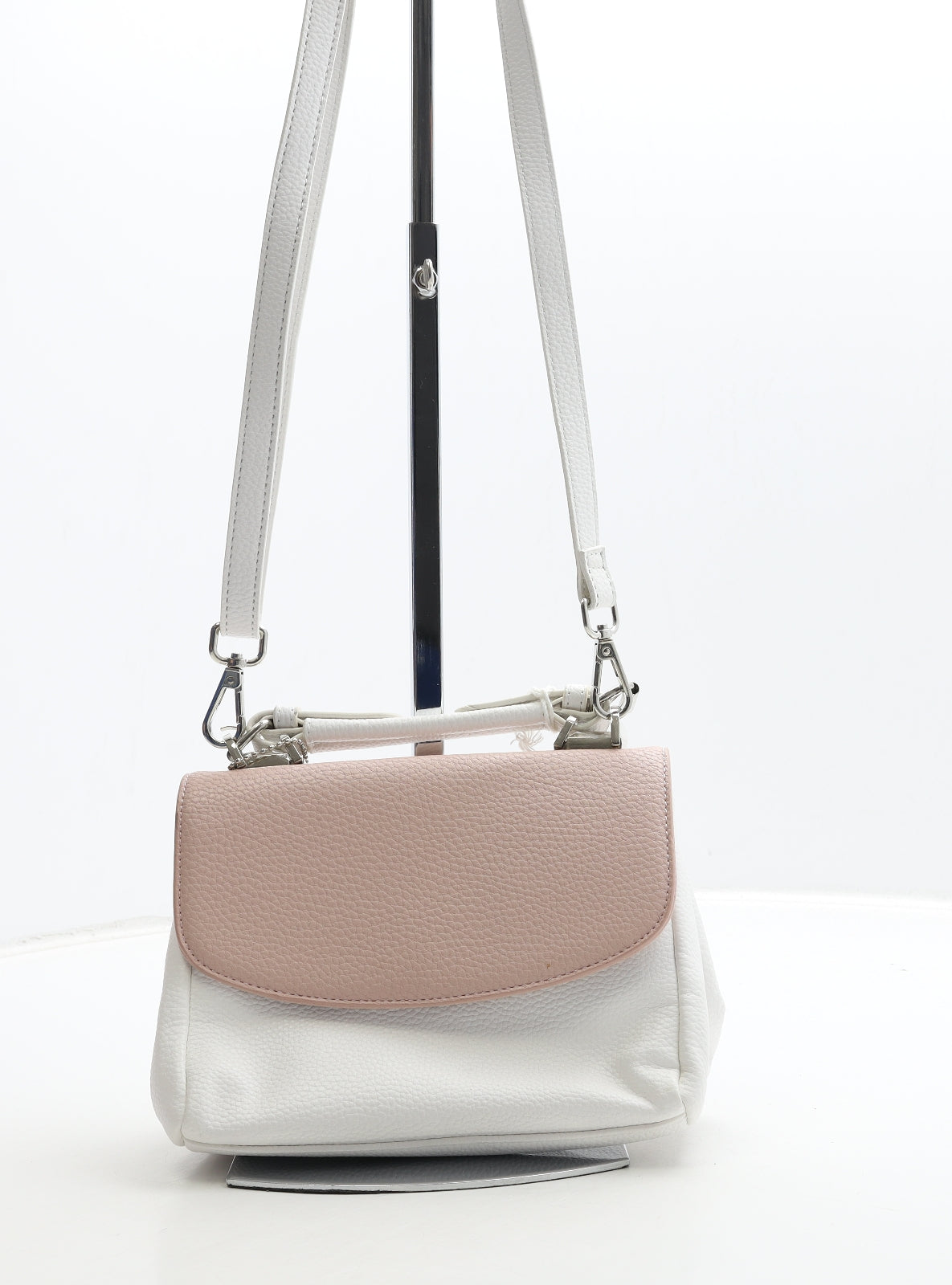 Envy Collections Womens White Polyurethane Shoulder Bag Size Small
