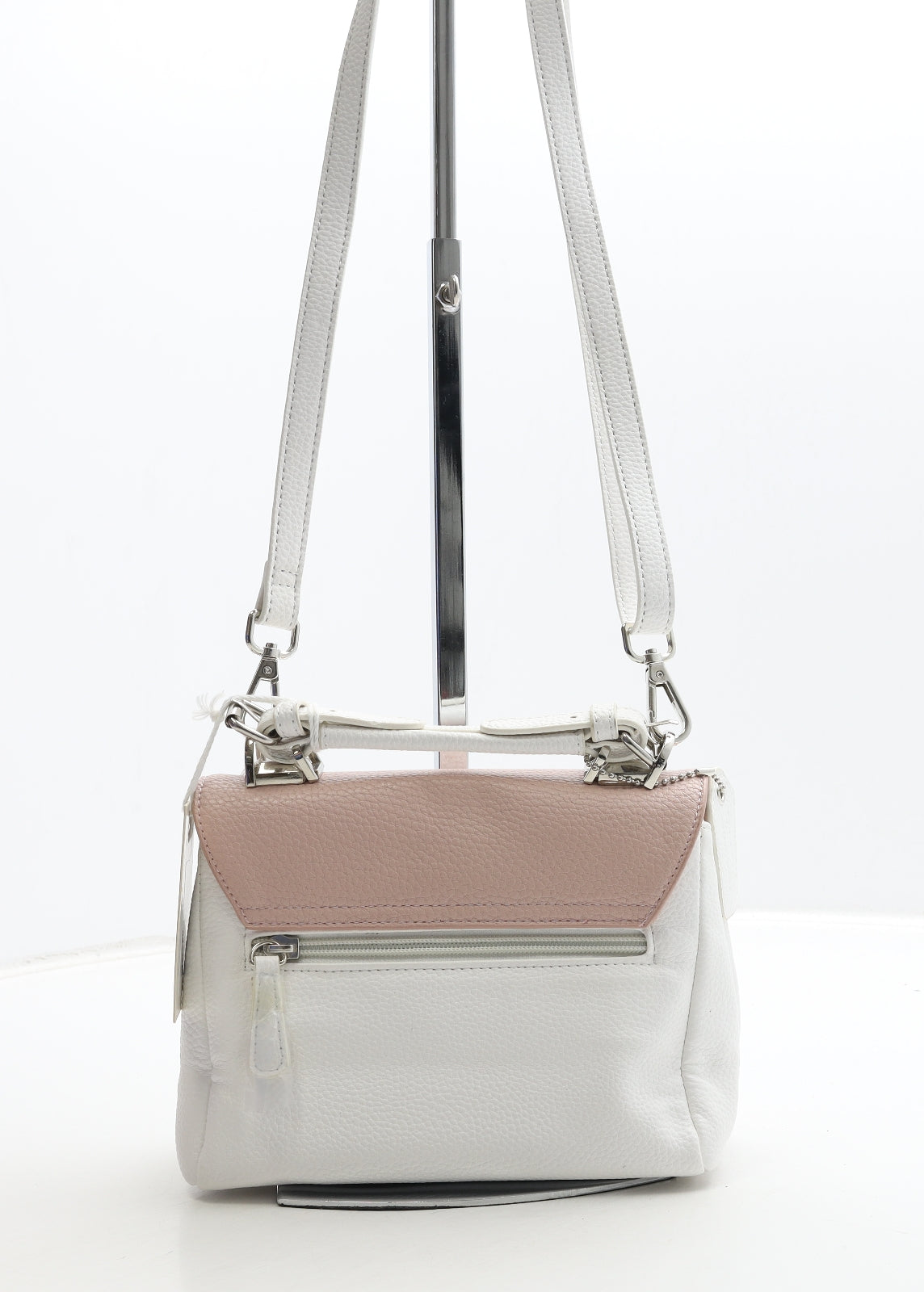 Envy Collections Womens White Polyurethane Shoulder Bag Size Small