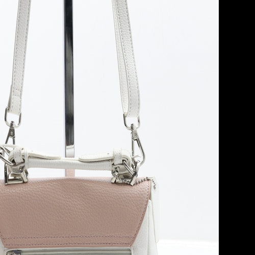 Envy Collections Womens White Polyurethane Shoulder Bag Size Small