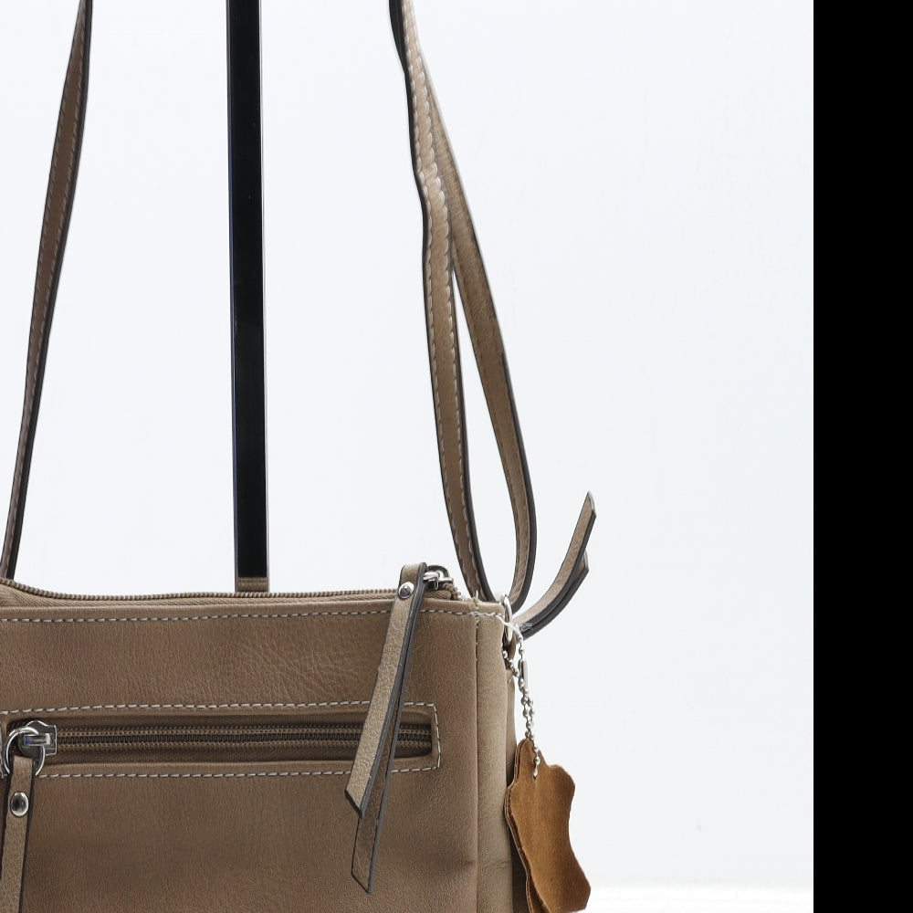Matties Womens Brown Leather Shoulder Bag Size Small
