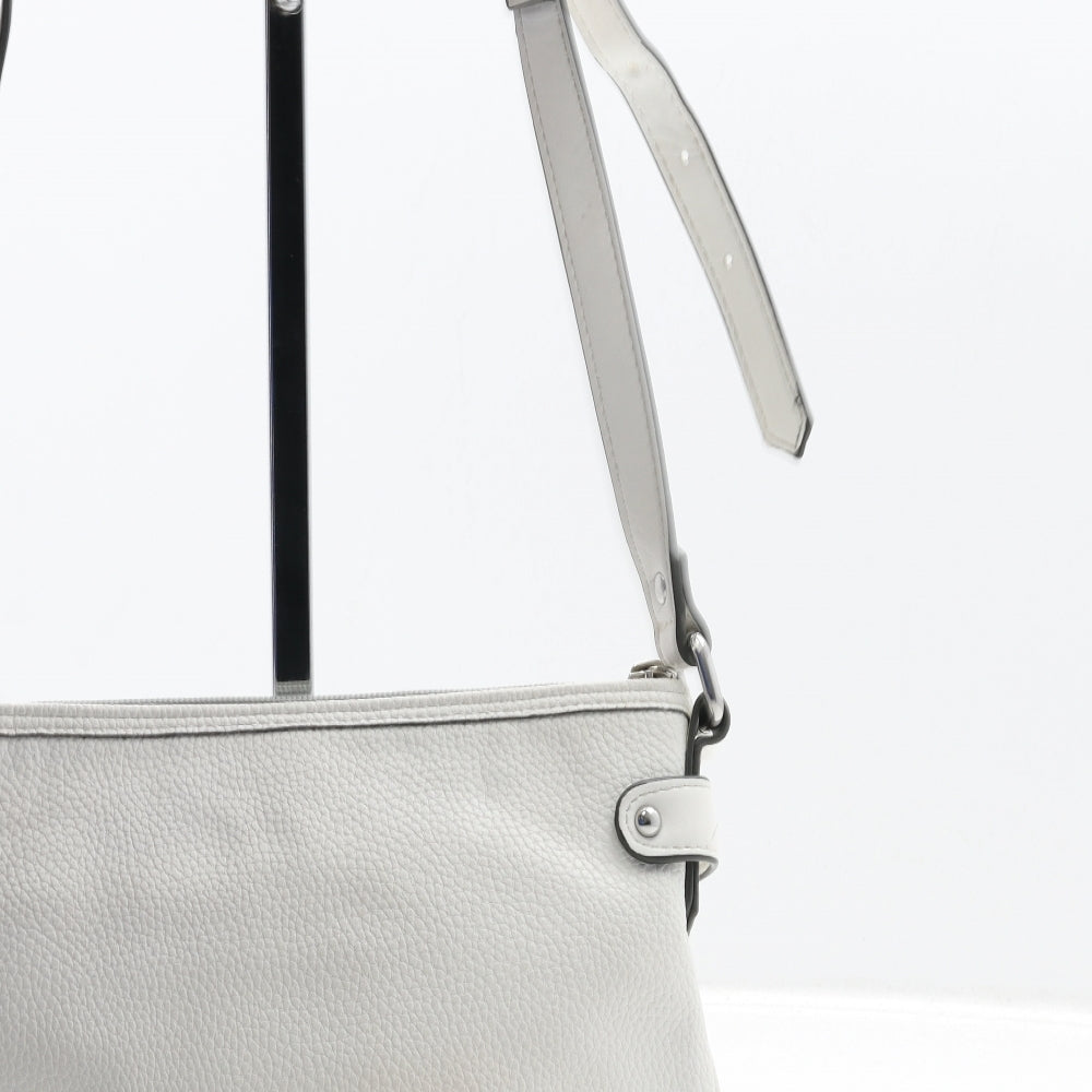 Jasper Conran Womens White Leather Shoulder Bag Size Small