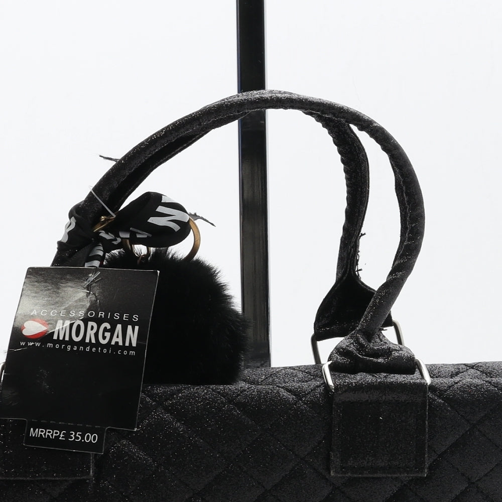 Morgan Womens Black Polyester Top Handle Bag Size Small