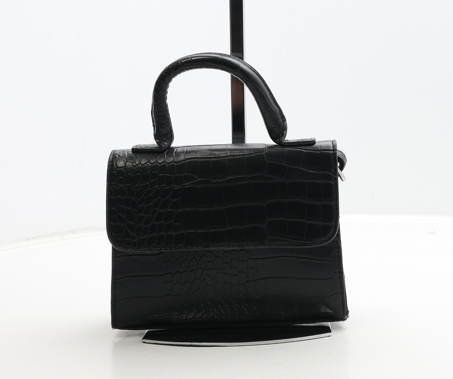 Primark Womens Black Polyurethane Top Handle Bag Size Small