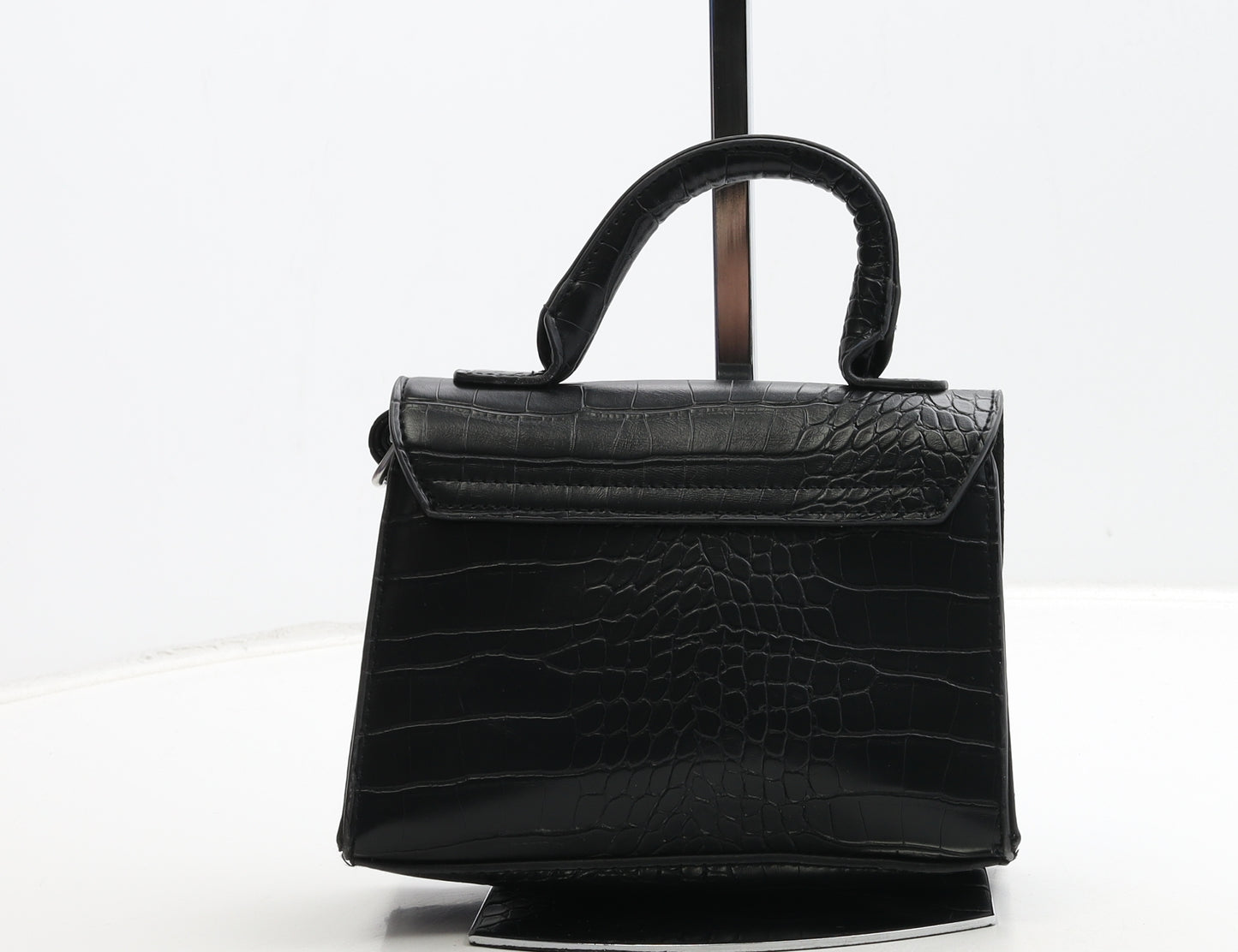 Primark Womens Black Polyurethane Top Handle Bag Size Small