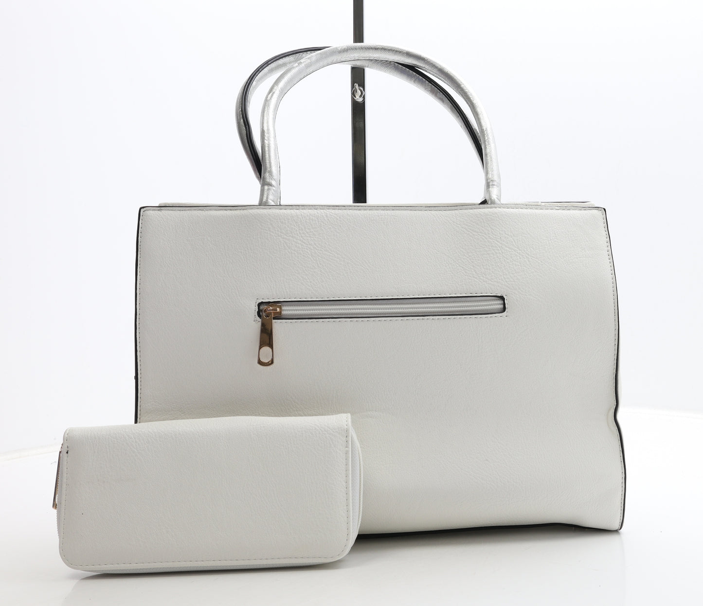 Preworn Womens Warm Russet Brown Geometric Polyurethane Top Handle Bag Size Large