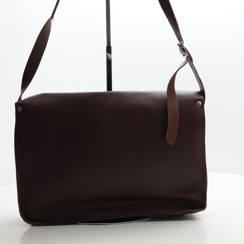 Preworn Womens Brown Leather Satchel Size Large